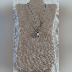 Handmade Sparkly Top Silver Pearl And Metallic Grey Necklace